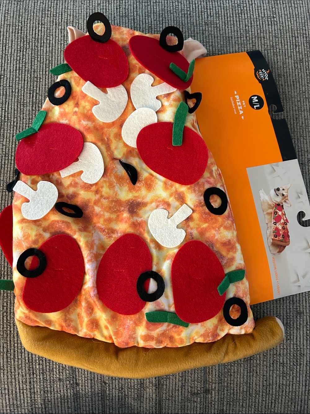 Pizza Slice Dog Halloween Costume NEW size medium frenchie corgi Boston terrier